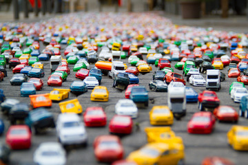 Obraz premium Toy cars traffic jam
