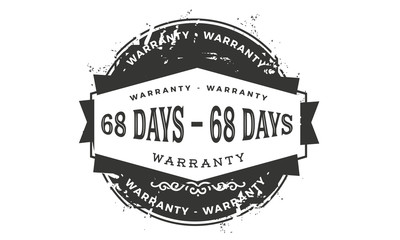 68 days warranty icon vintage rubber stamp guarantee