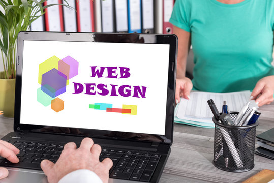 Web design concept on a laptop