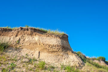 Steilküste am Wulfener Hals mit Nistplätzen für Schwalben, Insel Fehmarn