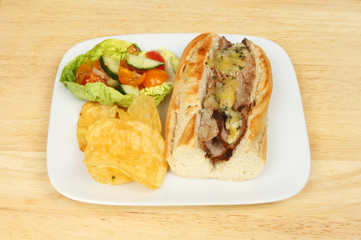 Beef and Stilton baguette
