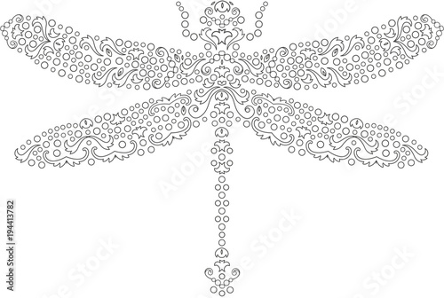 Download "Dragonfly Coloring Book Libelle Mandala" Stock photo and ...