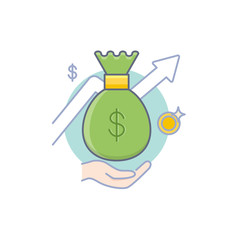 Money vector illustration filled outline style