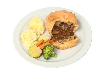 Steak pie mash and veg
