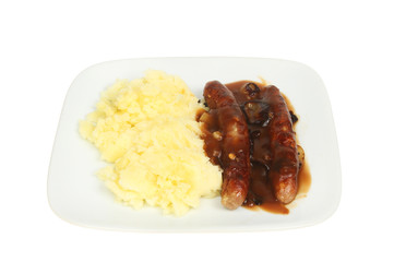 Sausages and mashed potato