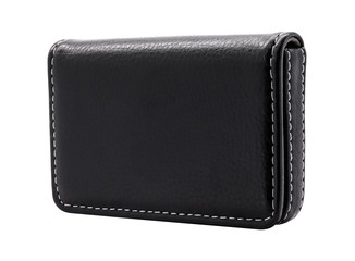 Leather card holder isolated on white background. Template of leather wallets for your design. ( Clipping path )