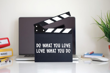 Cinema Clapper with Do What You Love, Love What You Do word