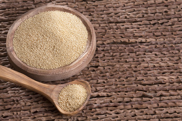 Organic amaranth seeds in the bowl - Amaranthus