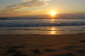 The sun sets on the sea. Sunset. Summer time. 