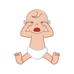 Baby Crying Vector Illustration