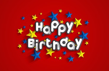Happy Birthday Greeting Card On Background vector Illustration