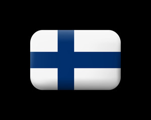 Obraz premium Flag of Finland. Matted Vector Icon and Button. Rectangular Shape