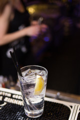 Fototapeta na wymiar alcoholic drink with lemon