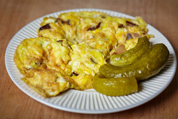 Fried scrambled eggs