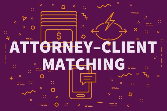 Conceptual Business Illustration With The Words Attorney–client Matching