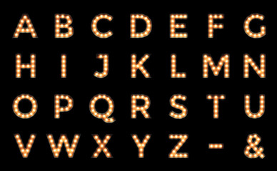 Casino, Circus or Broadway style ampoule Alphabet Signs © Turgut