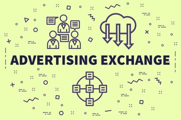 Conceptual business illustration with the words advertising exchange