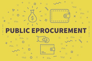 Conceptual business illustration with the words public eprocurement