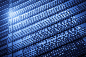 Low angle view of skyscrapers architectural glass