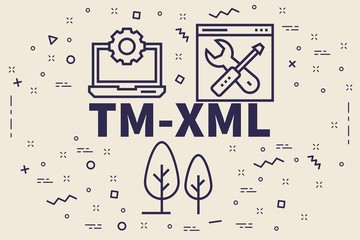 Conceptual business illustration with the words tm-xml