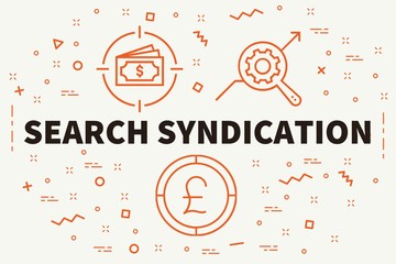 Conceptual business illustration with the words search syndication