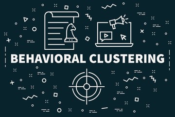 Conceptual business illustration with the words behavioral clustering