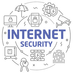 Lines illustration internet security