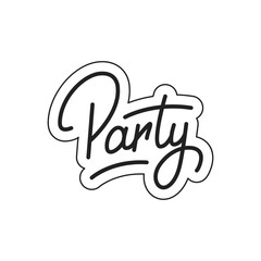 Party. Party lettering illustration. Party label badge emblem