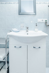 modern blue bathroom
