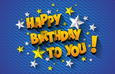 Obraz premium Happy Birthday Greeting Card On Background vector Illustration