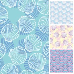 Set of seamless patterns. Vector backgrounds collection.
