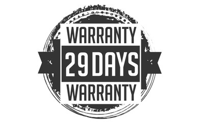 29 days warranty icon vintage rubber stamp guarantee