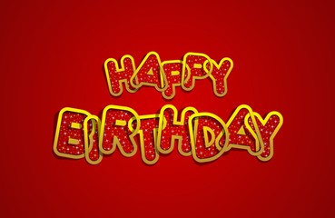Happy Birthday Greeting Card On Background vector Illustration