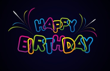Happy Birthday Greeting Card On Background vector Illustration