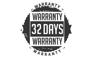 32 days warranty icon vintage rubber stamp guarantee