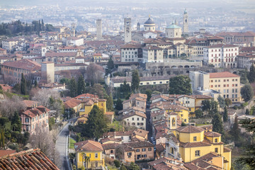Obraz premium General city view of medieval area, Citta Alta, Bergamo,Lombardy,Italy.