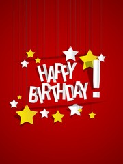 Happy Birthday Greeting Card On Background vector Illustration
