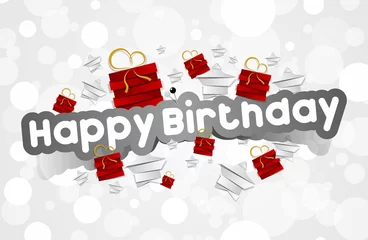 Fototapeten Happy Birthday Greeting Card On Background vector Illustration © boivinnicolas