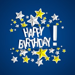 Happy Birthday Greeting Card On Background vector Illustration