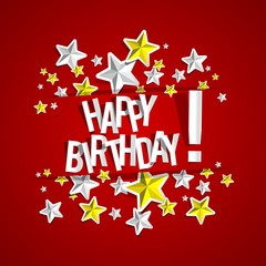 Happy Birthday Greeting Card On Background vector Illustration