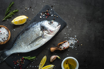 Dorado and ingredients for cooking