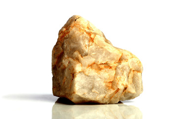 Set Rock stone with names, isolated on a white background with shadow,  beautiful lighting, reflections. Quartz, silica.