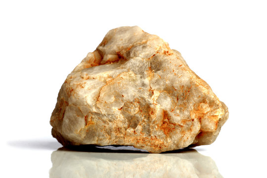 Set Rock stone with names, isolated on a white background with shadow,  beautiful lighting, reflections. Quartz, silica.