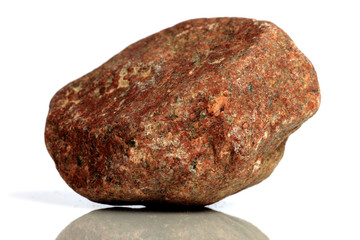 Set Rock stone with names, isolated on a white background with shadow,  beautiful lighting, reflections. Silicon. Si.