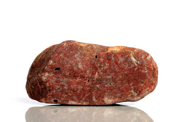 Set Rock stone with names, isolated on a white background with shadow,  beautiful lighting, reflections. Silicon, Si.