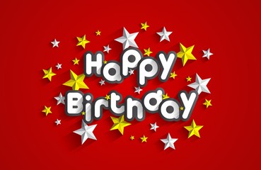 Happy Birthday Greeting Card On Background vector Illustration