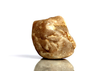 Obraz premium Set Rock stone with names, isolated on a white background with shadow, beautiful lighting, reflections. Quartz, silica.