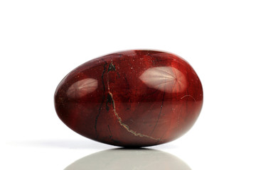 Set Rock stone with names, isolated on a white background with shadow,  beautiful lighting, reflections. Red Jasper.
