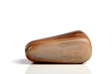 Fototapeta premium Set Rock stone with names, isolated on a white background with shadow, beautiful lighting, reflections. Moonstone.