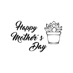 Happy mother s day greeting card with sukkulent. Vector illustration.